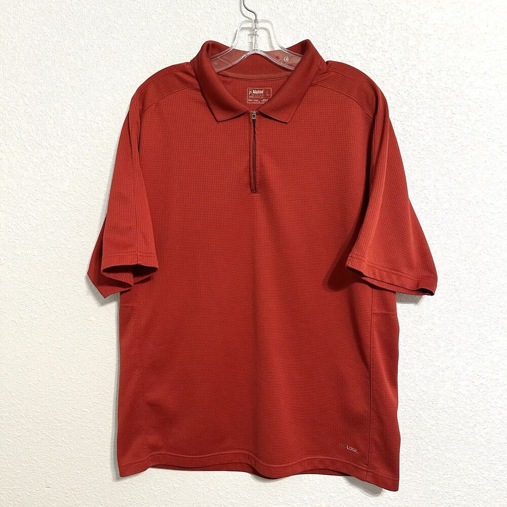 Alpine Design Men's Size Large Red Short Sleeve Polo Shirt Dri-Logic Outdoor